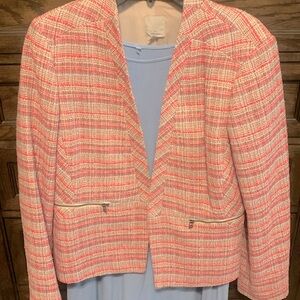 Halogen Plaid Blazer in Pink and Cream